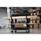 Luxor 32" x 18" Heavy-Duty Industrial Cart - One Flat Shelf, One Tub Shelf with Ladder Holder, Storage Hooks, and Spool Holder EC21-NDUST-B - alternate 2
